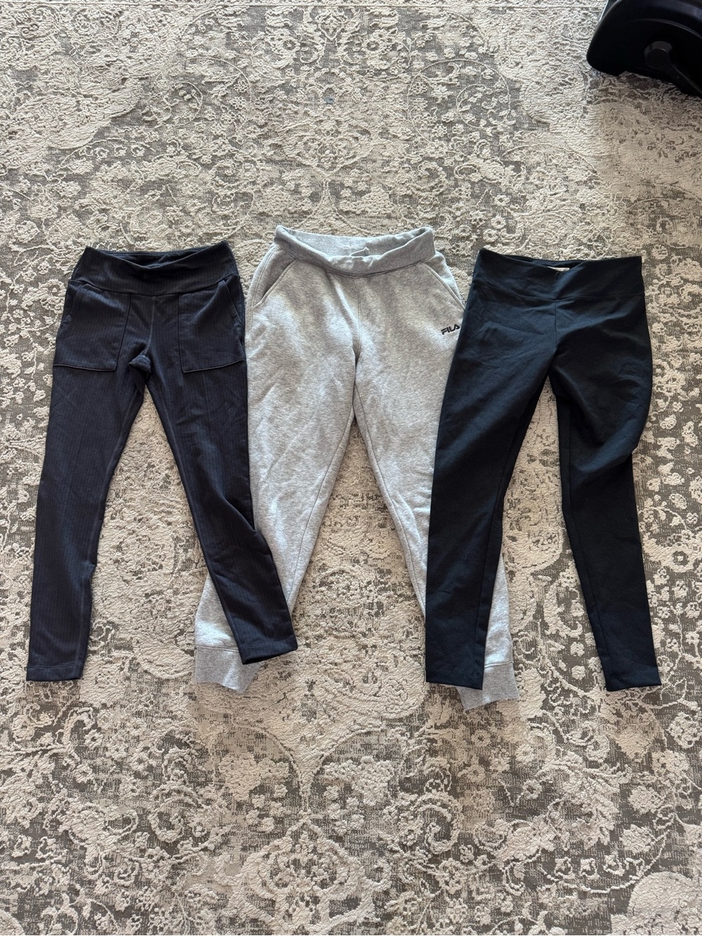 Womens size small Black and Gray Active Leggings Trio